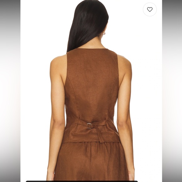 Lovers + Friends Asa Linen Vest in Chocolate size XS 
Lovers and Friends - Picture 3 of 12